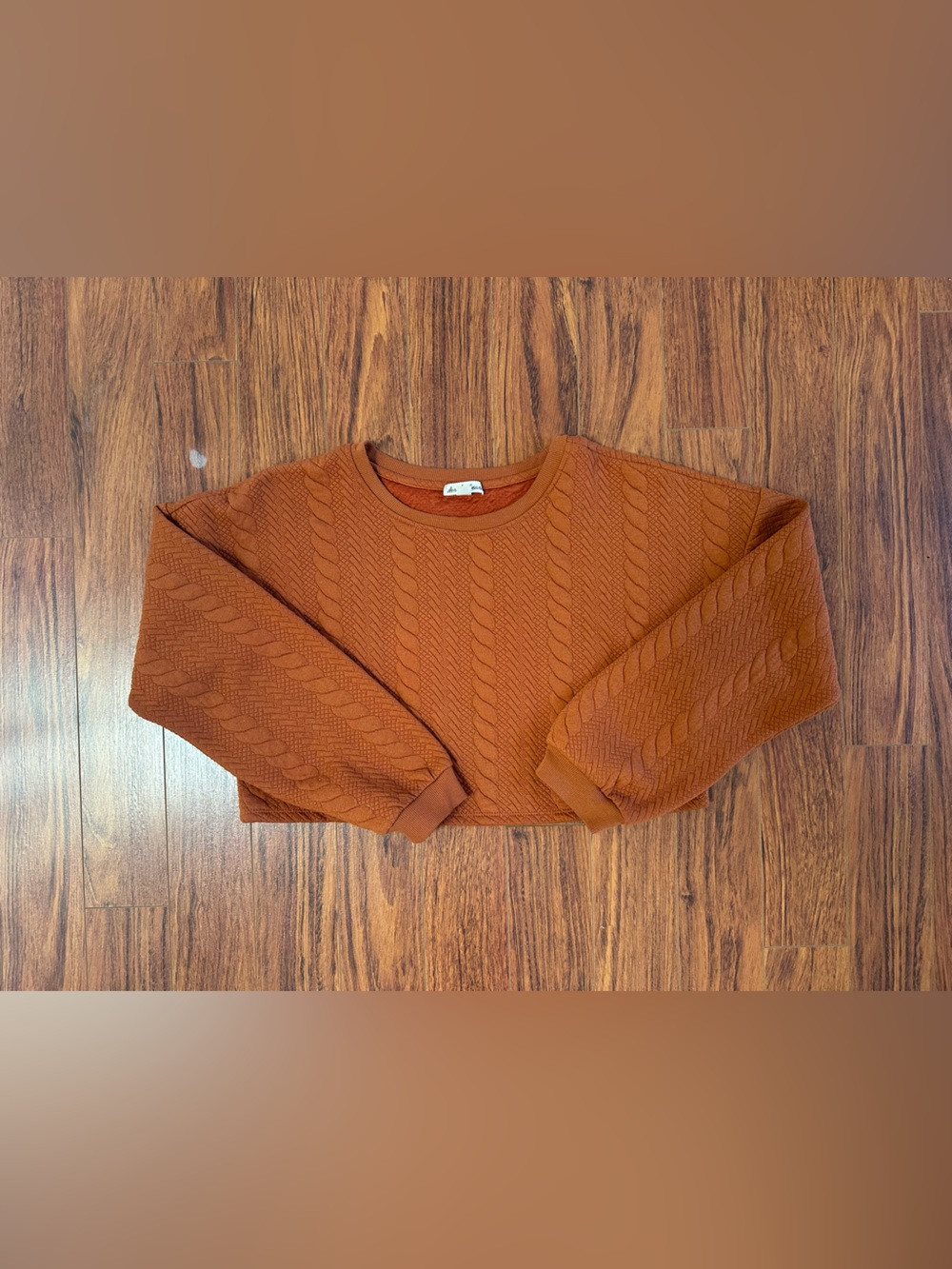 Derek Heart Rust Ribbed Crewneck Top